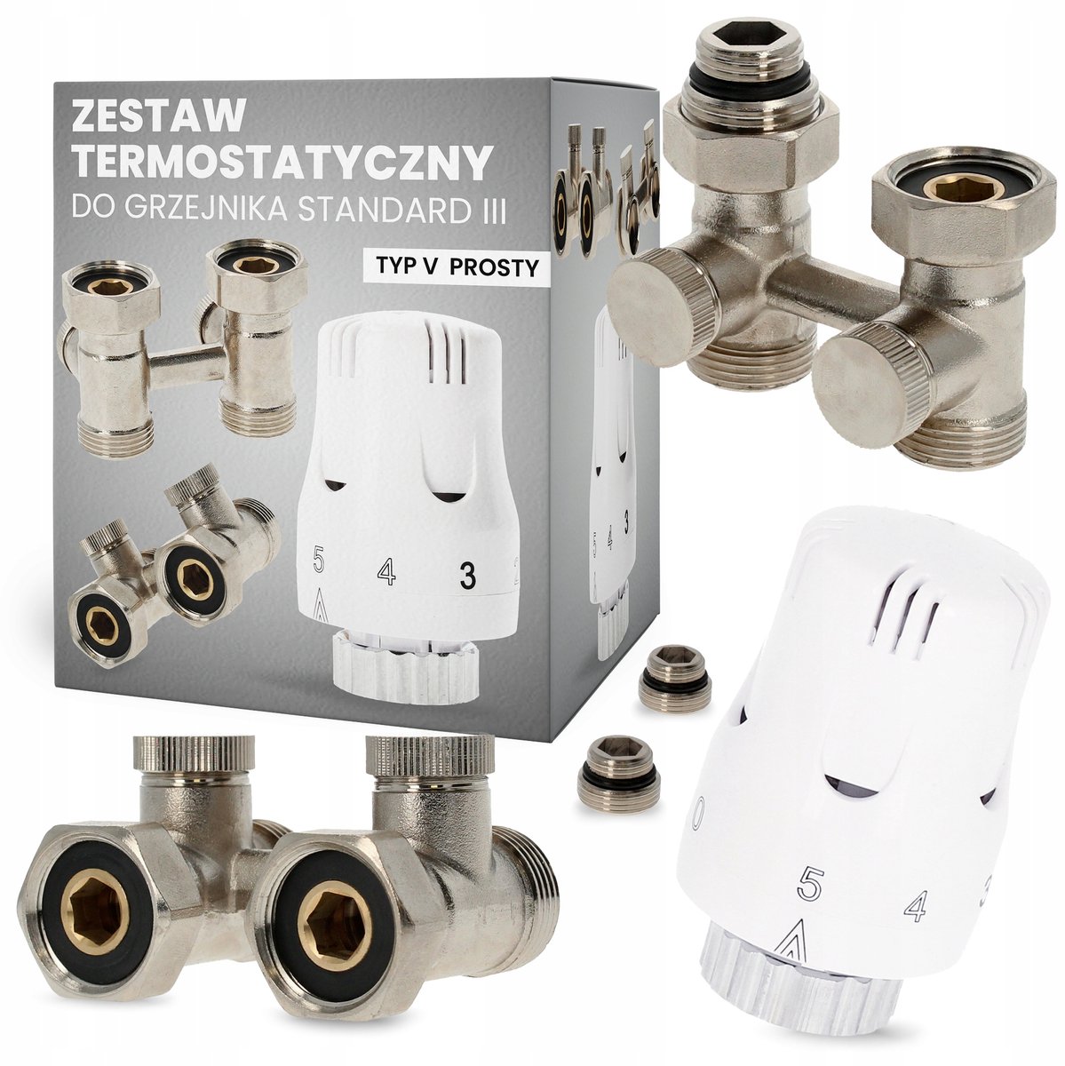 Thermostatische Radiatorafsluiter Set Recht Type V BX-T