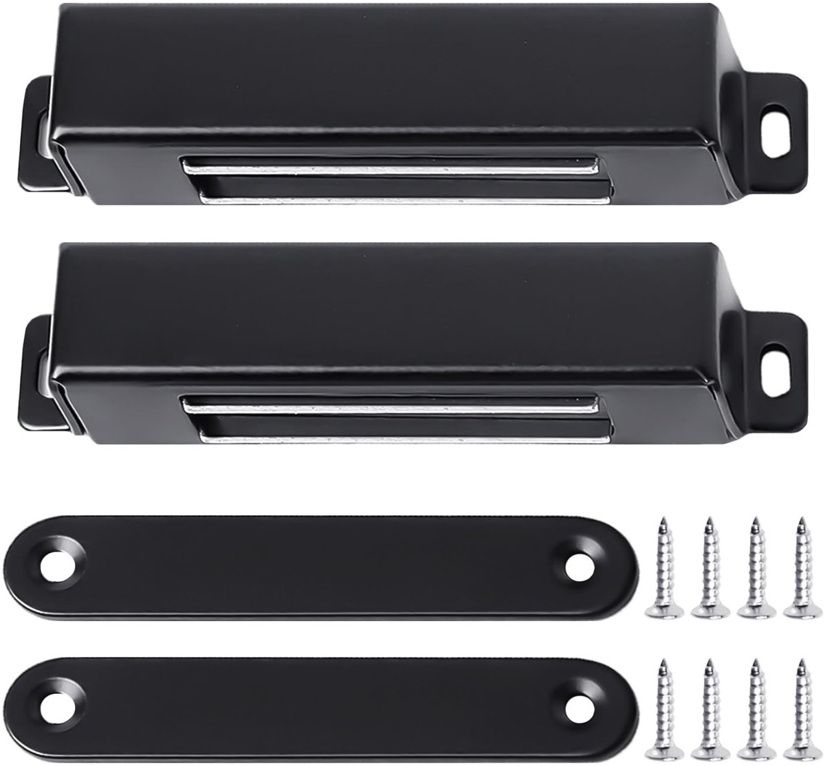 Dailygoods- Deurmagneet Sterk - Deurmagneet met 2 Stuks - Roestvrij Staal - Compact en Flexibel - Eenvoudig te Installeren - Afmetingen 21 x 15 x 95 mm - Magnetisch Slot