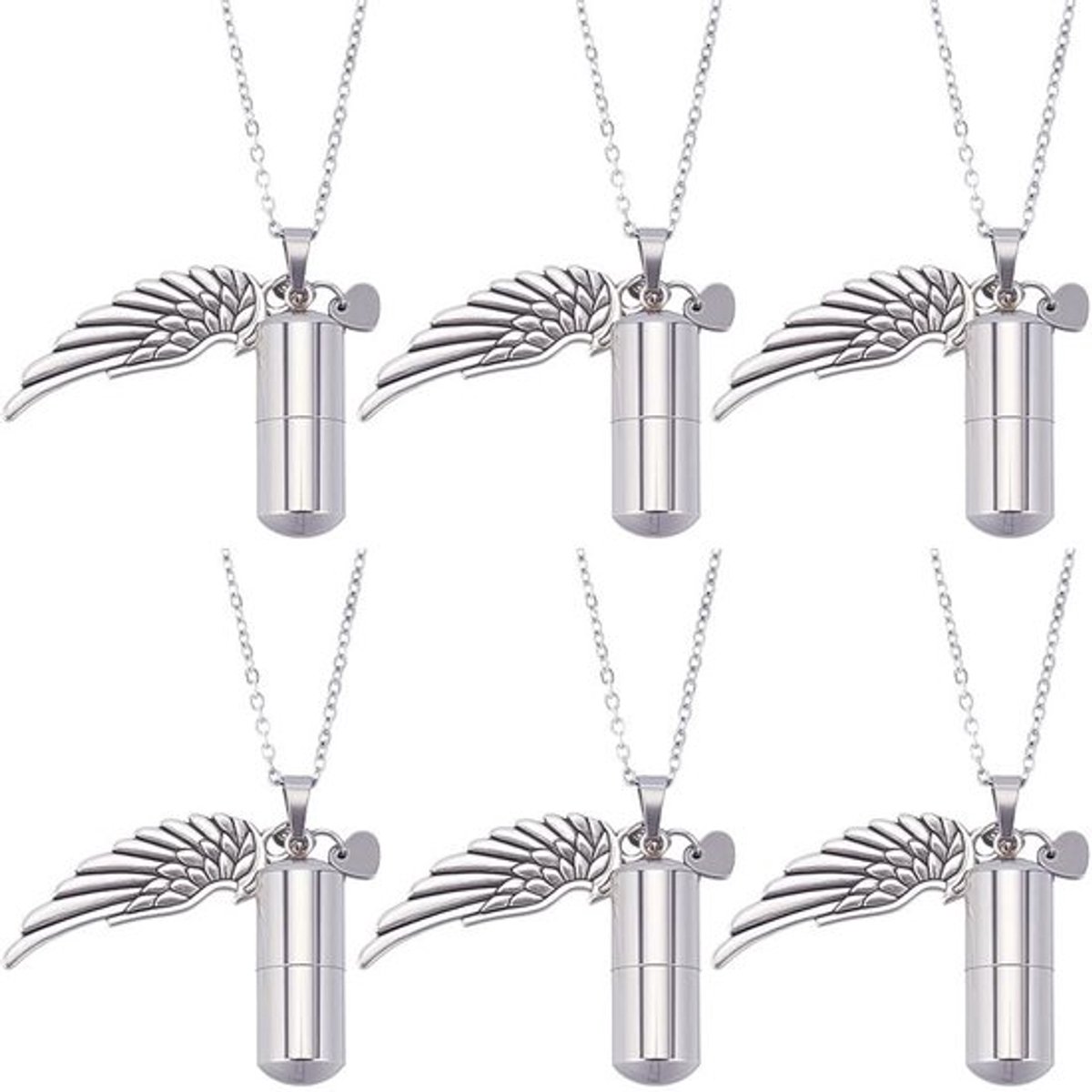 Allecto - Gedenksieraden - Roestvrij staal - Vleugelketting 45 cm