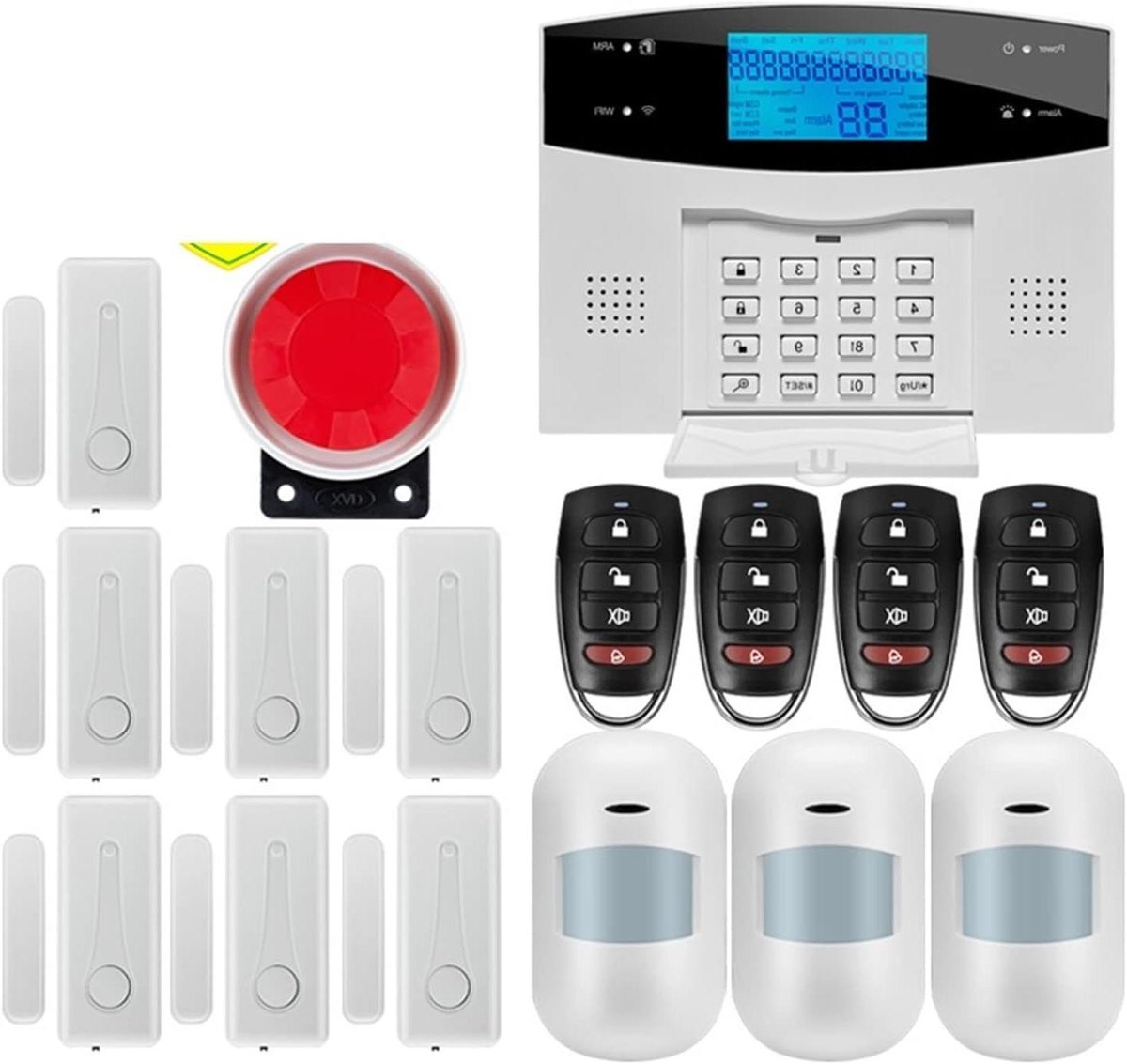 Slim Alarm Systeem - Home Beveiliging - Huis Bewaken - App Bediening - 99 Zones - Wit