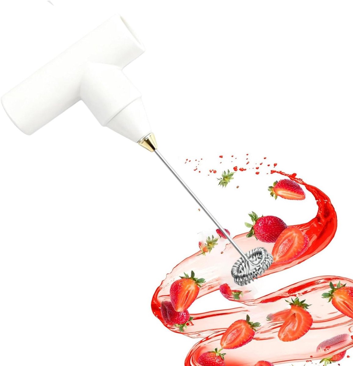 Elektrische Handmixer - Draadloze Klopper - Bakken en Schuim Maken - Bewegingsvrijheid - 23 cm - Wit