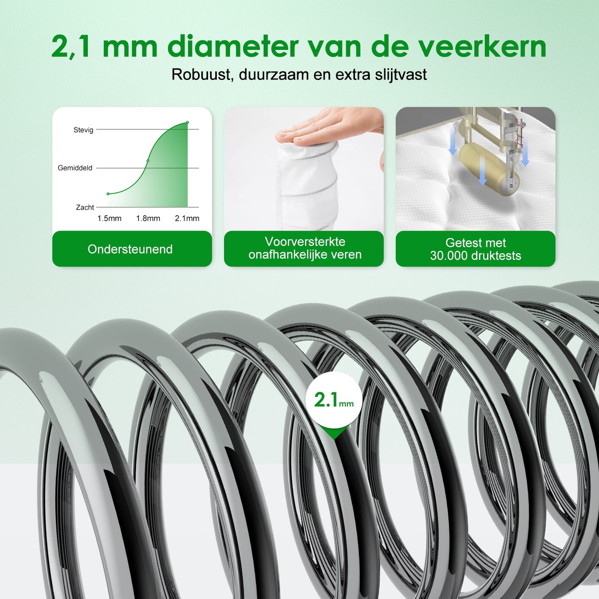 null Matras 120x200 - matras 22cm dik - 7 zones - pocke - afbeelding 2