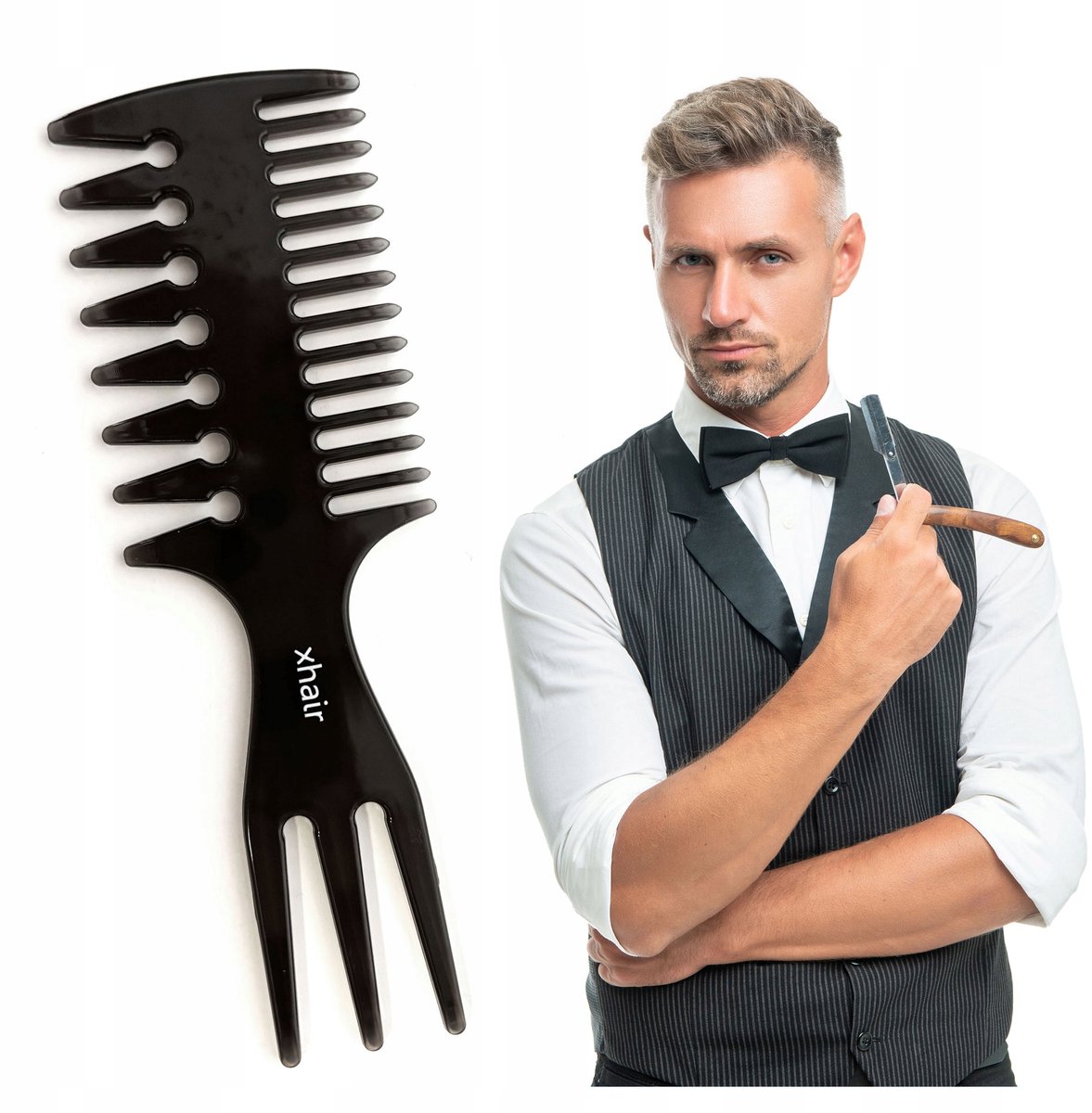 Dubbelzijdige Barber Kam voor Haar Texturiseren en Stylen