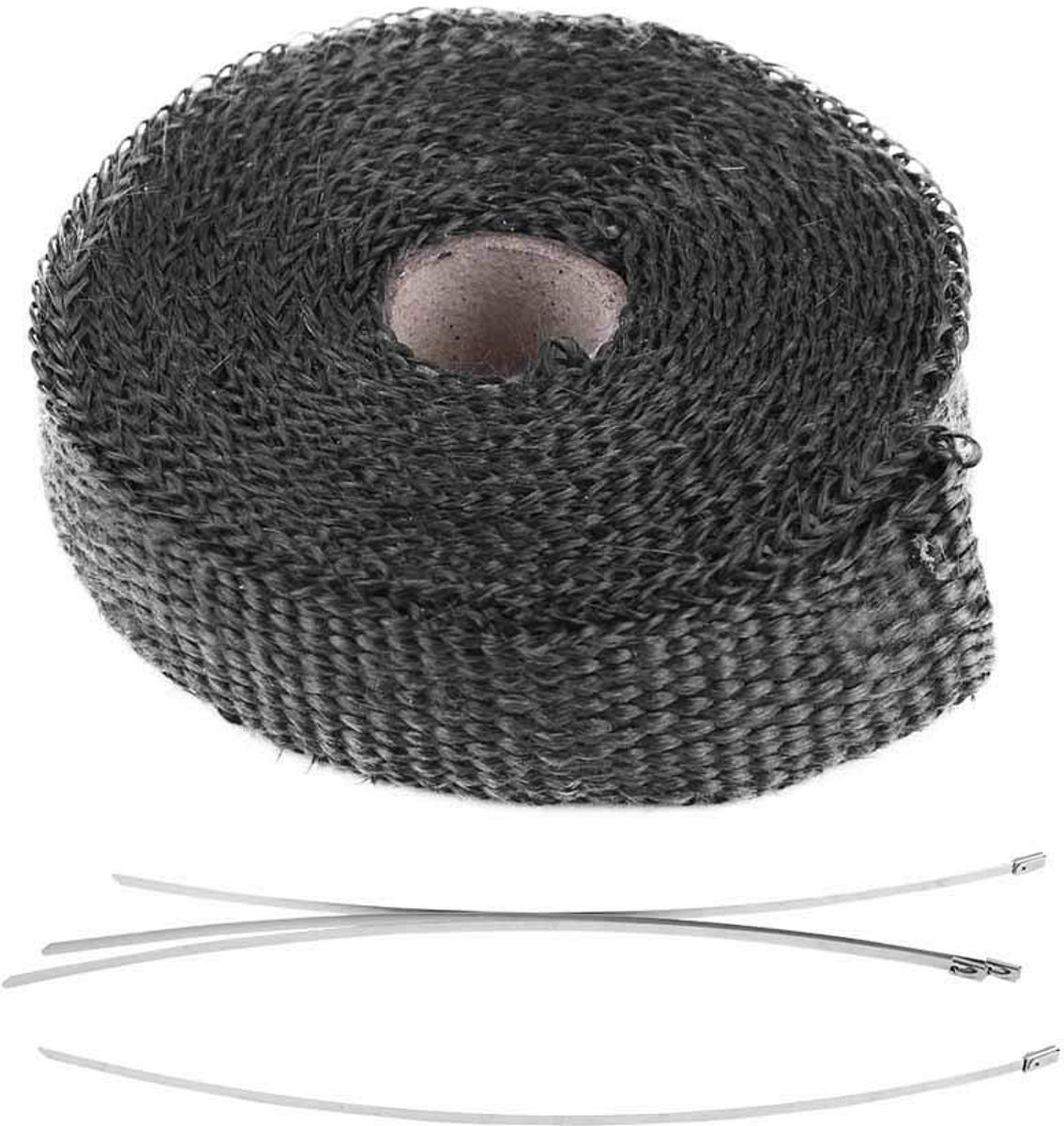 Dailygoods- Pijpisolatie 5m - Warmteverpakking - Isolatieband - Roestvrij Stalen Kabelbinders - Geluidsreductie - Temperatuurvermindering - Uitlaatband