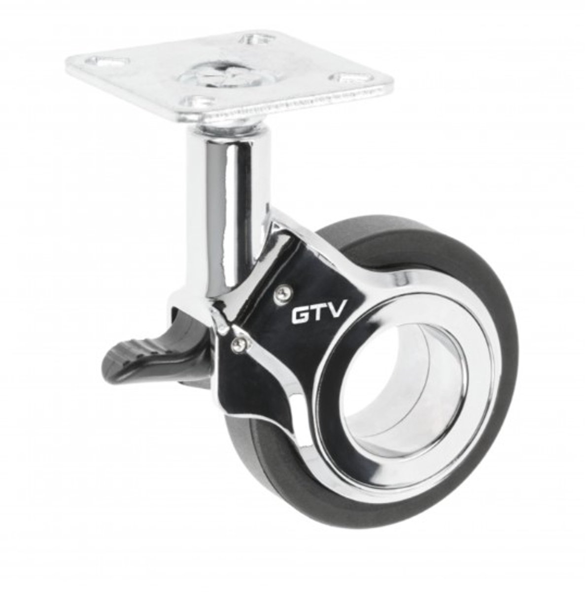 GTV GIRA Zwenkwiel 60mm Zwart met Rem - Meubelwiel
