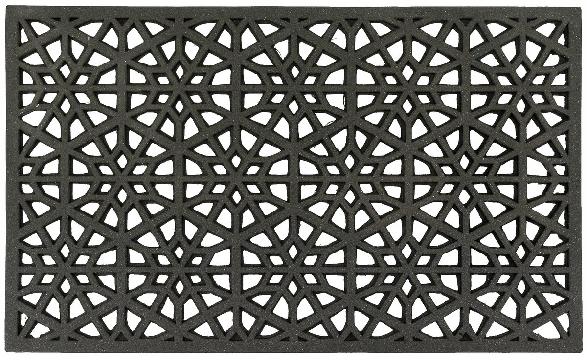 Dweilmat Rubber Buiten/Binnen 45x75cm Zwart met Glitter - Antislip