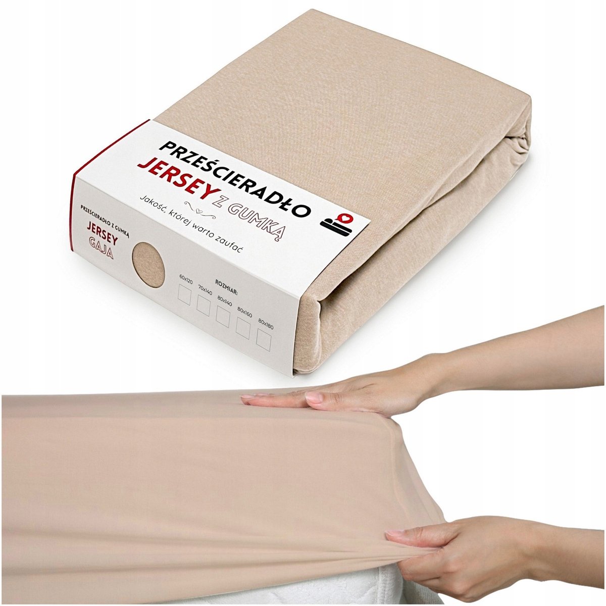 Hoeslaken Jersey Katoen 70x140 cm met Elastiek - Beige