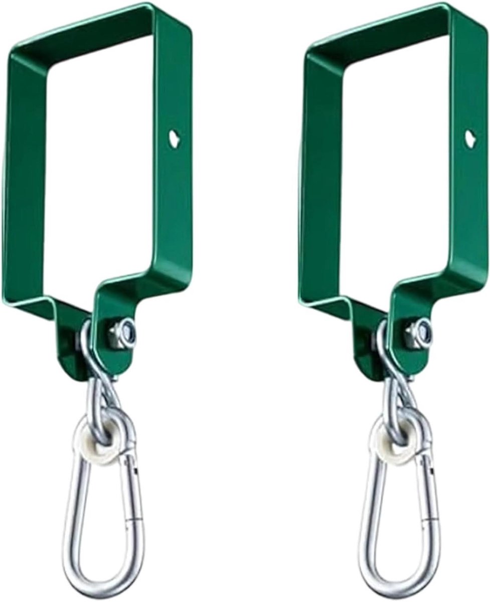 Swing Klemmen - Montagebeugels - Speeltoestellen Monteren - Heavy Duty IJzer - 30 x 20 x 3 cm - Groen