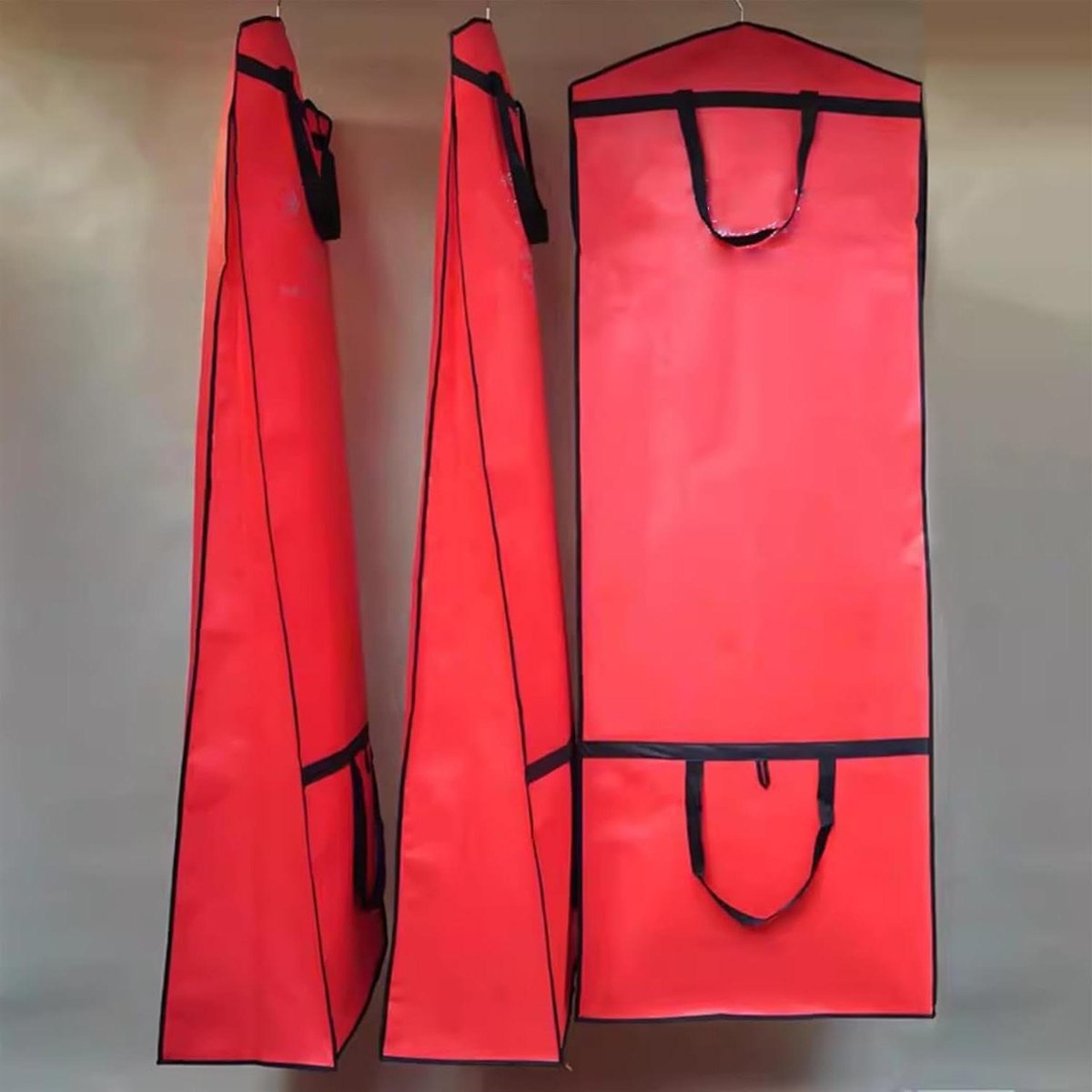 Kledinghoezen - Jurkhoezen - Kleding Opbergen - Ademend Materiaal - 3-pack 170cm - Rood