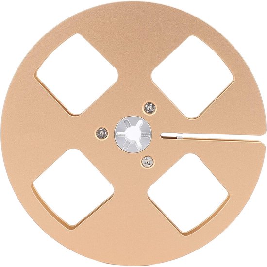 Lege Spoel - Tape Spoel - Muziek Opnemen - Aluminium Constructie - 5 Inch Diameter - Goud — afbeelding 3