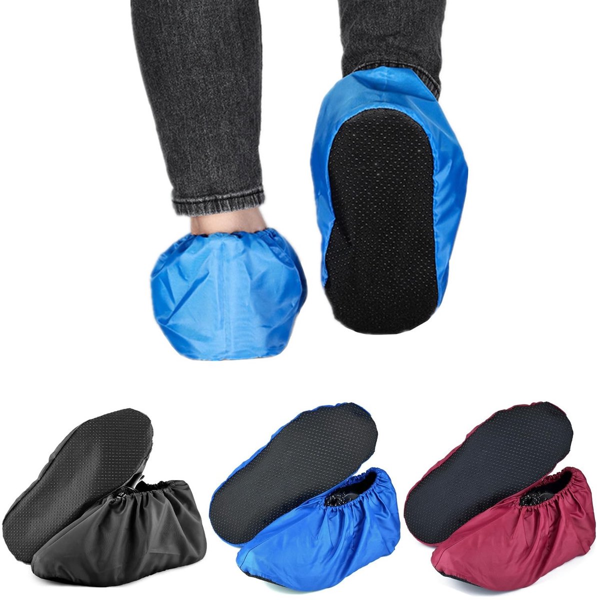 Dailygoods- Overschoenen Herbruikbaar - Waterdichte Laarsoverschoenen - Antislip Schoenbeschermers - Duurzaam Oxfold Doek - 30cm Lengte - Machinewasbaar - Schoenovertrekken