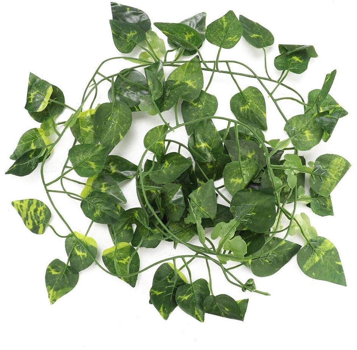 Dailygoods- Kunstmatige Bladeren - Flexibele Wijnstok 210 cm - Habitat Decor - Voor Reptielen/Amfibieën - Niet Giftig - Hoogwaardig Kunststof - Reptieldecoratie