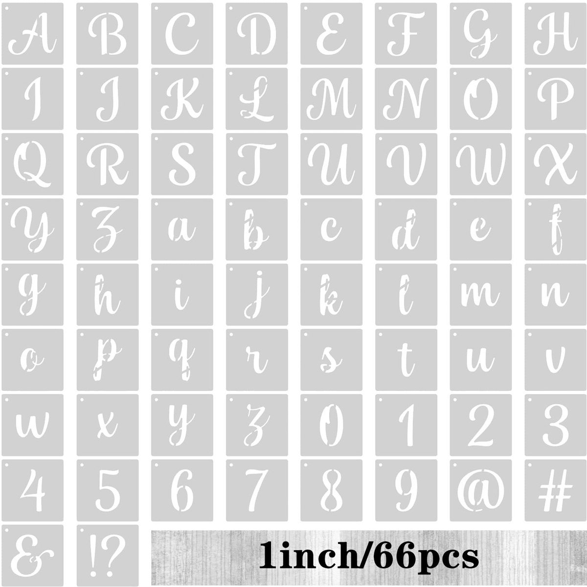 Dailygoods- Lettersjablonen 66 Stuks - Herbruikbaar - Sjablonen Cijfers - Sjablonen Schilderen - Flexibel PET-Materiaal - 5 cm Formaat