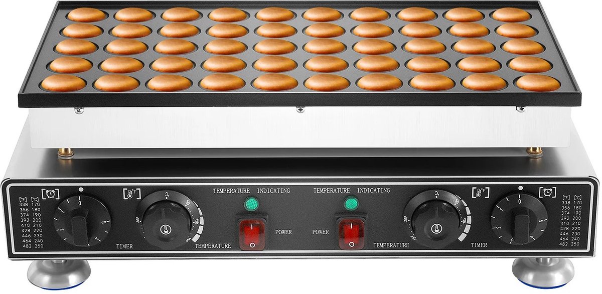 Dailygoods 50 stuks Mini Nederlandse Pannenkoek Maker Dorayaki Baker Machine, Commerciële non-stick Wafelijzer Muffin Ma