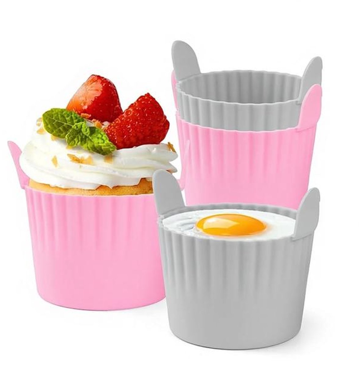 Maison Elara Siliconen Ramekins voor Airfryer - 4 Stuks - BPA-vrij - Eierstroper & Muffinvormpjes