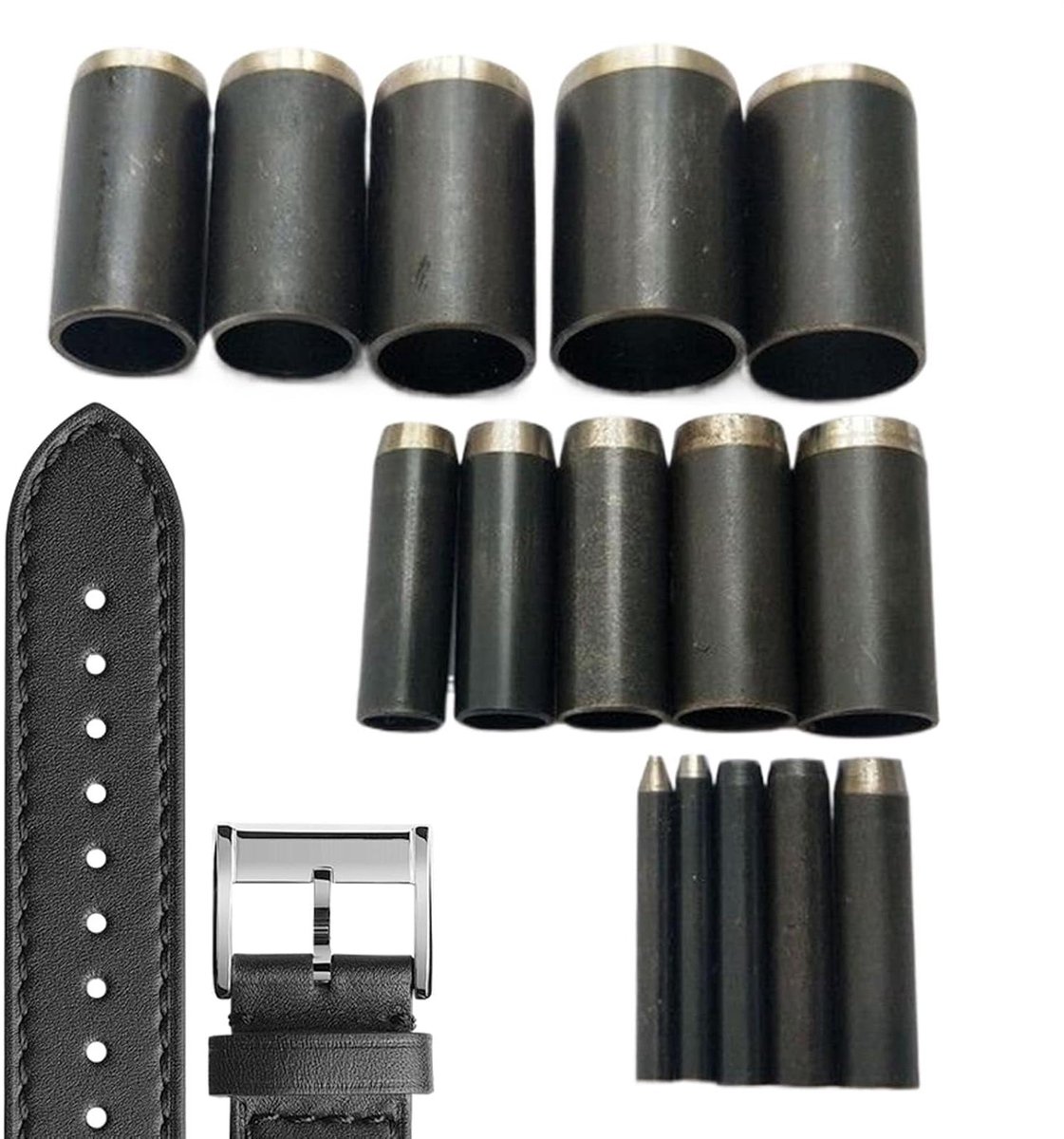 Holle ponsset - Gatpons gereedschap - Leerbewerking - 15 maten - 1-15 mm - Veelkleurig