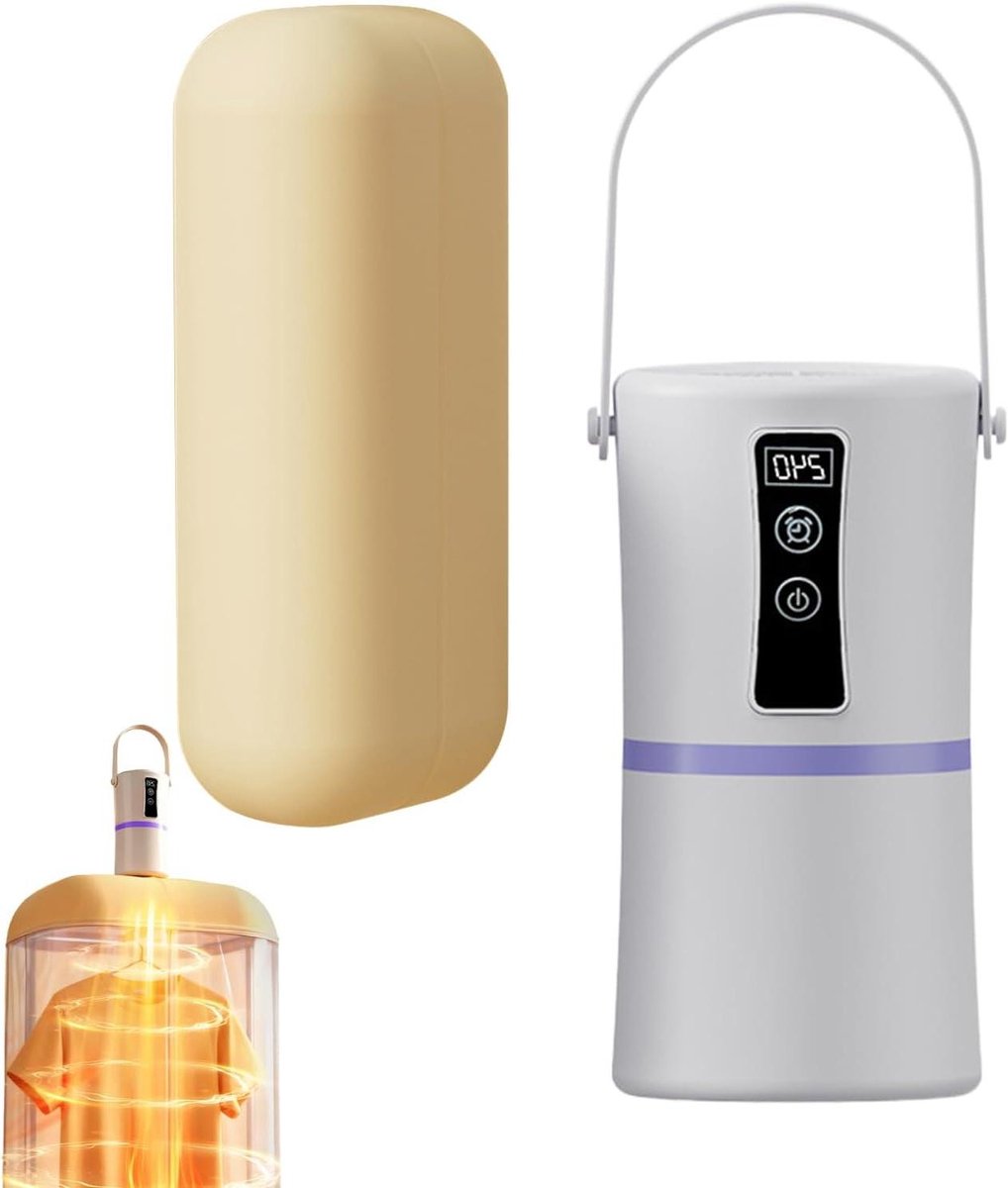 Draagbare Droger Kleine Wasdroger Snel Kleding Drogen Stille Werking Timer Compact Design Wit