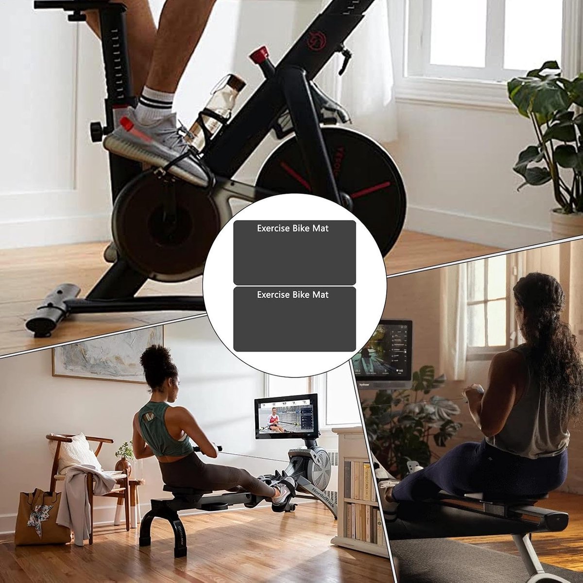 Fietsmat - Thuis trainer mat - Vloer beschermen - Geluidsdempend effect - 3 mm dik - Zwart