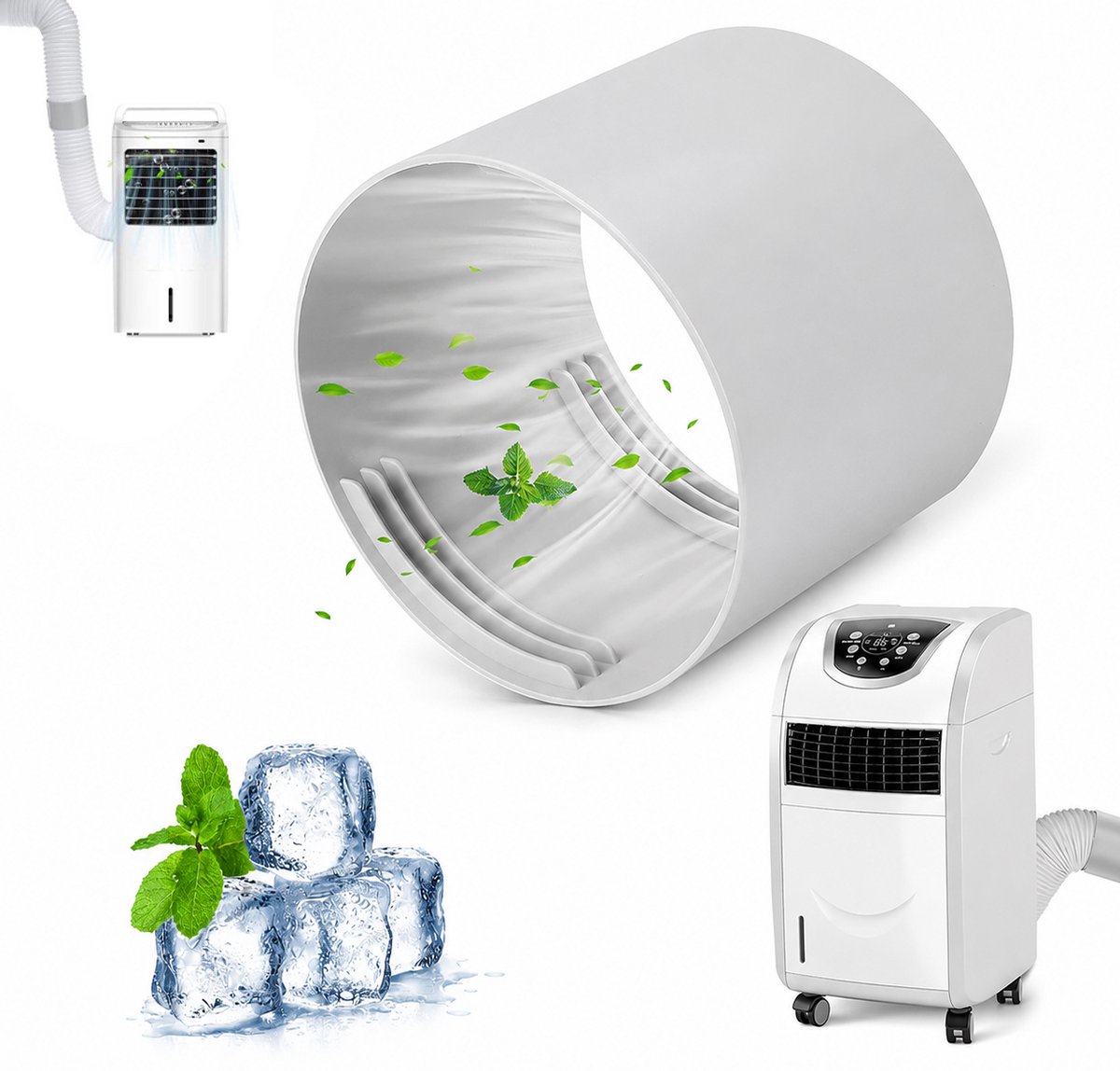 Koppelstuk Mobiele Airco Afvoerslang - Afvoerslangadapter voor Ø150mm - Airco Slang Koppeling - Voor Ramen, Airconditioning, Uitlaatslangkoppeling voor Afvoerbuis, Afzuigkap, PVC-airconditioning, Slangverlenging - SOLLBRY®