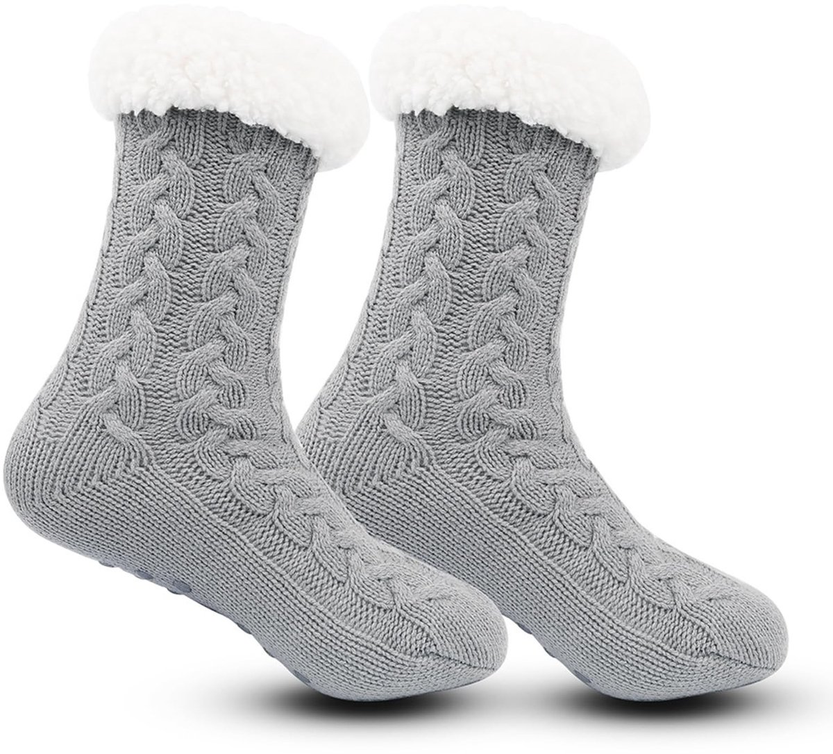 Dailygoods- Pantoffelsokken Dames Antislip - Pluizige Sokken - Winter Warme Sokken - Zware Dikke Voering - Huissokken - Comfortabele Grip