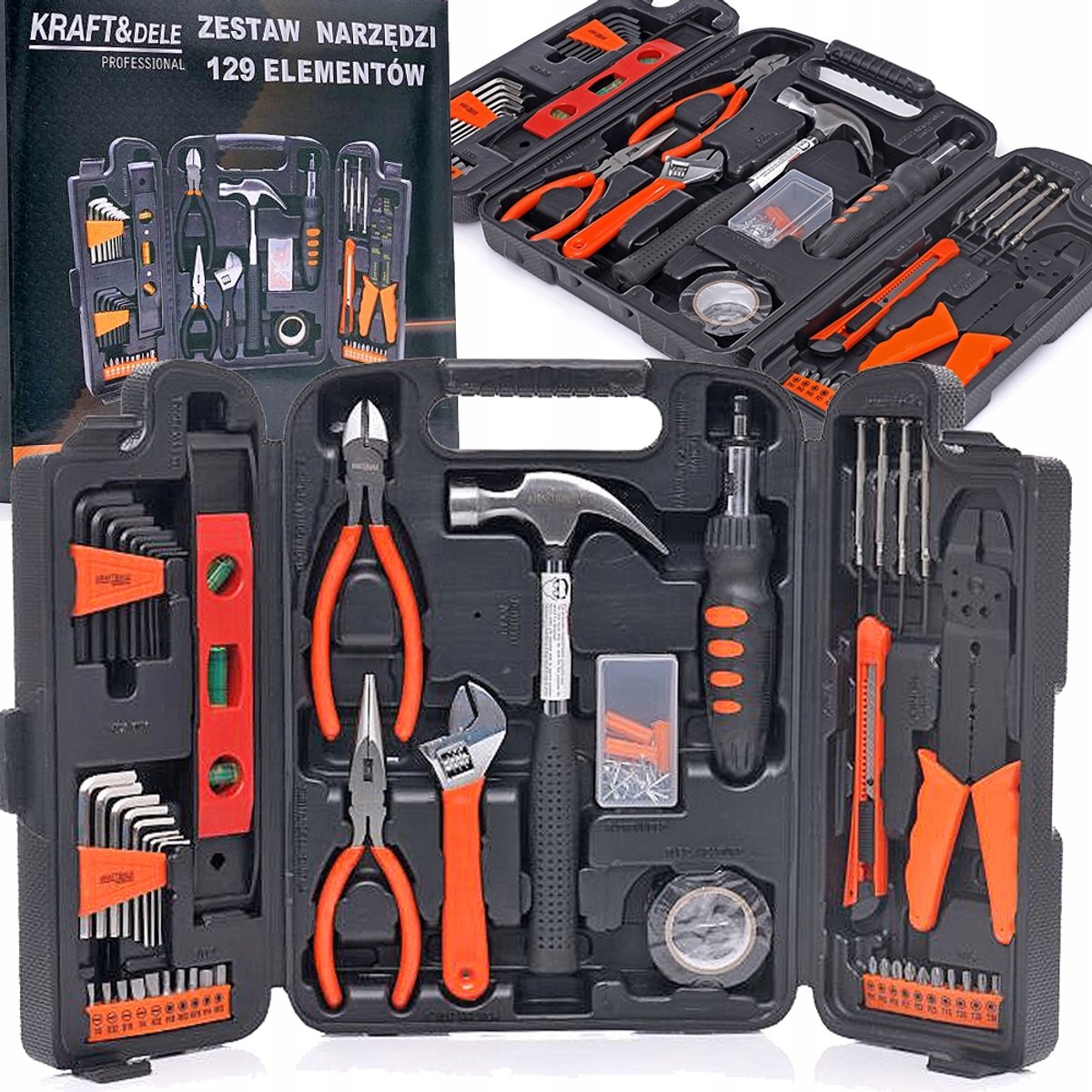 Kraft&Dele KD10465 Gereedschapsset 129 Delen - Ideaal Cadeau