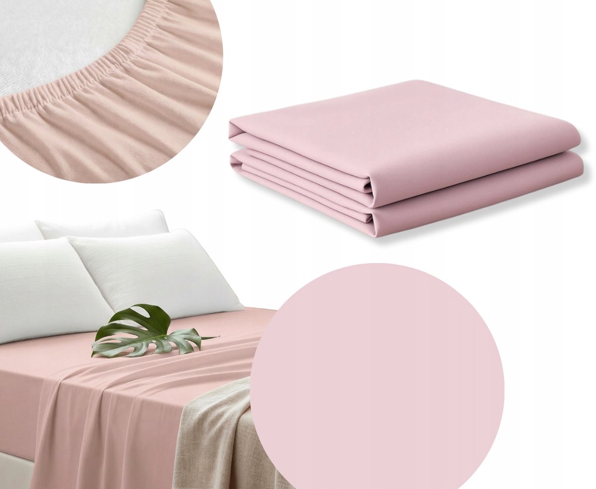 Jersey hoeslaken 80x200 cm roze, 100% katoen, met elastiek