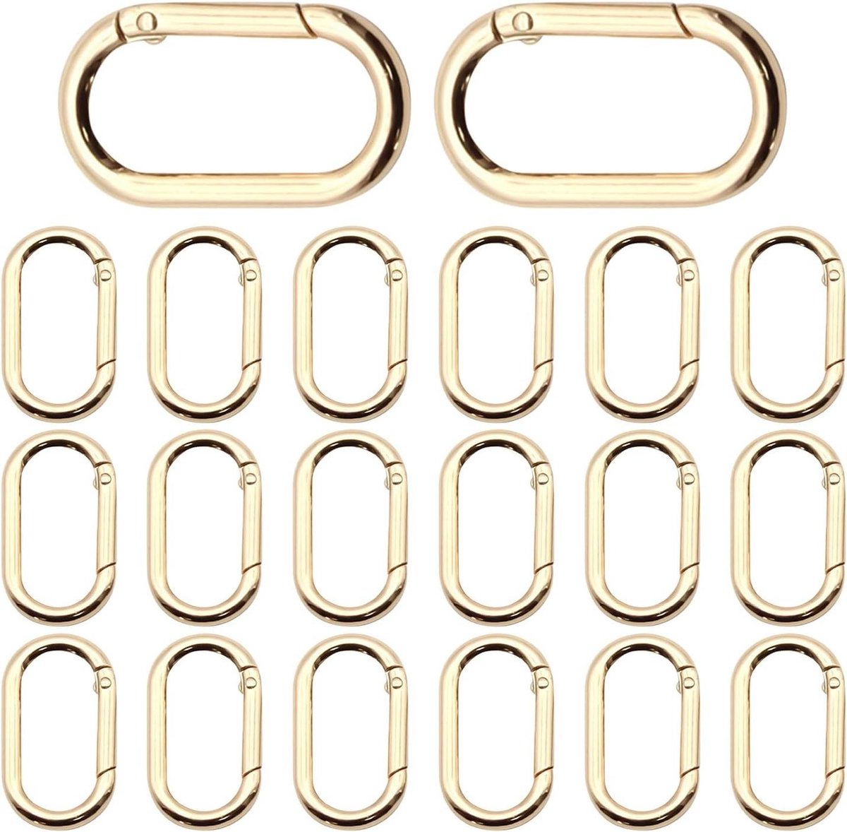 Karabijnhaak Clips - Sleutelhanger Haken - Outdoor Avonturen - Veerbelast Mechanisme - 20 Stuks - Goud
