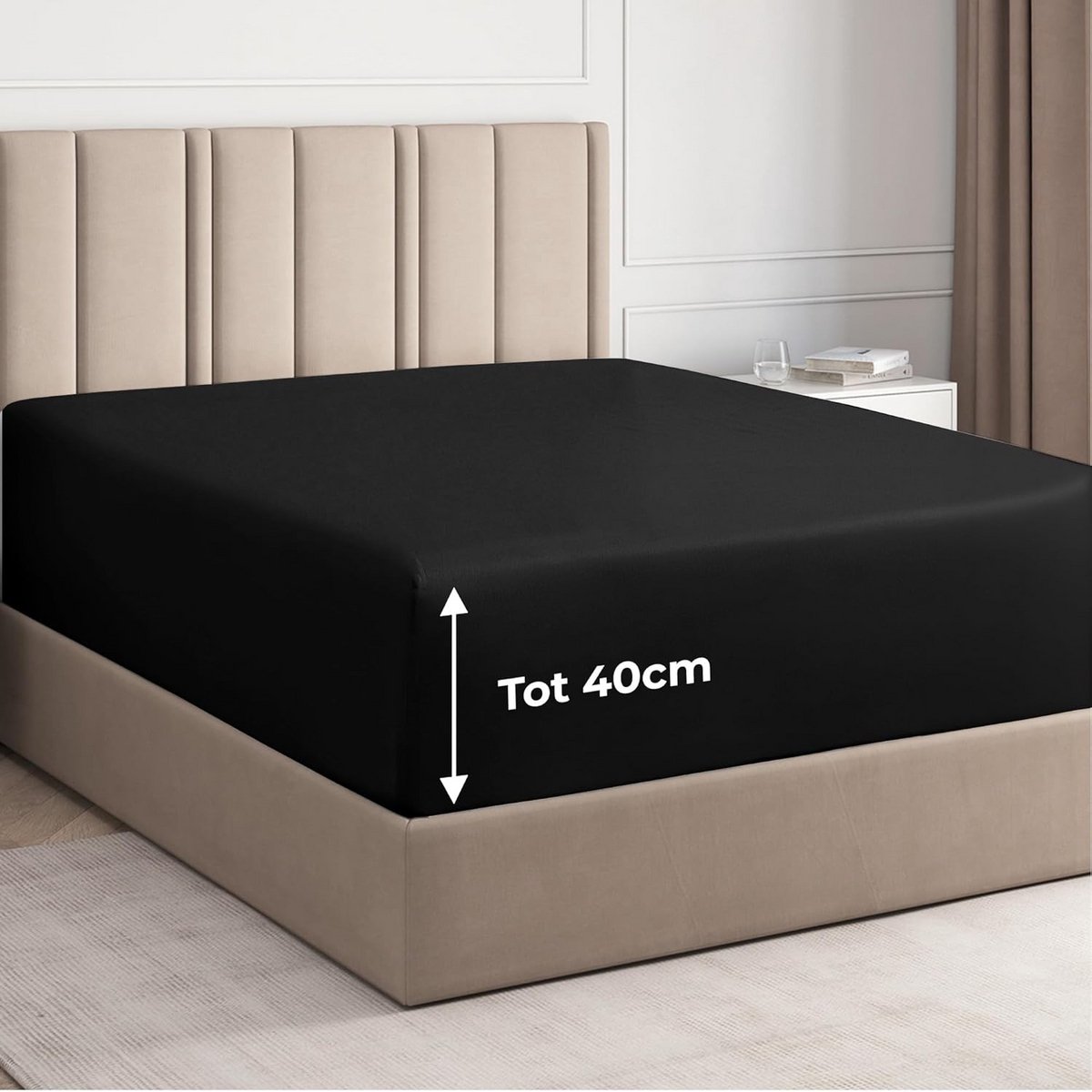 Hoeslaken - Beddengoed - Rustig Slapen - Extra Diepe Pasvorm - 90x200 cm - Saliegroen