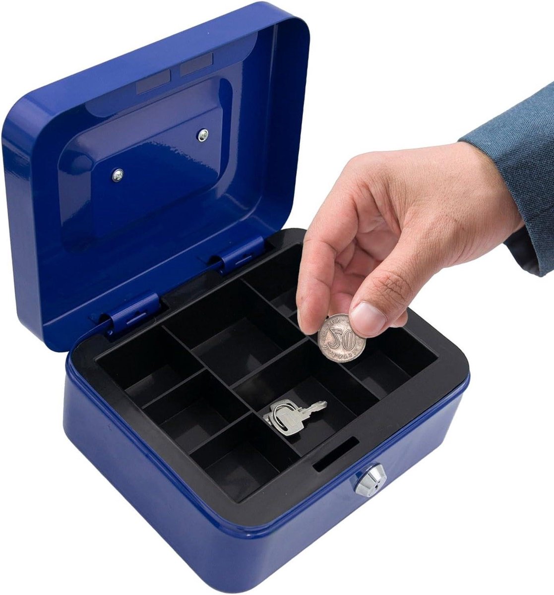Spaarpot Kinderen - Geldkistje Muntbank - Geld Leren Besparen - Afsluitbaar Met Sleutels - 20 x 16 x 9 cm