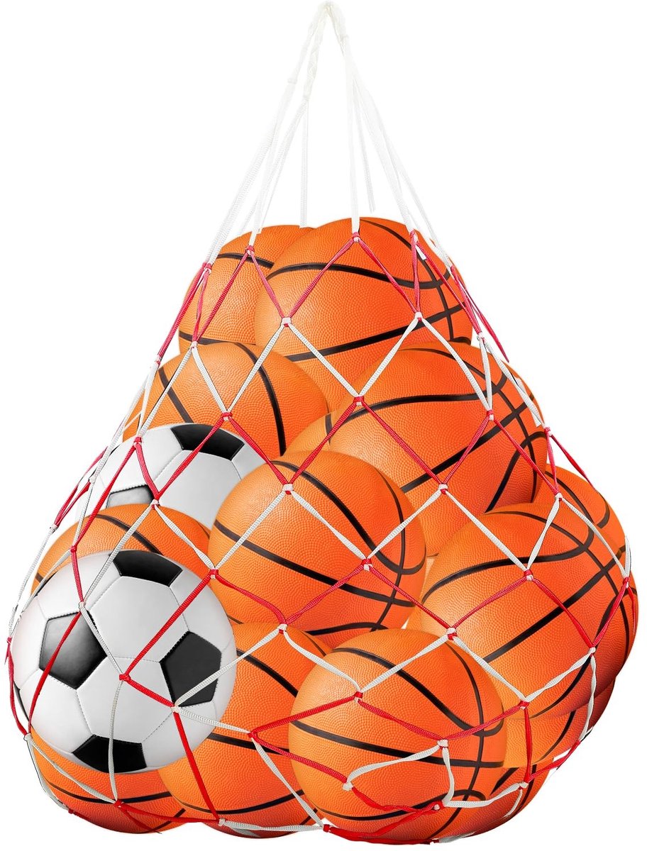 SOUQONE- Balnet Draagbaar - Polyester - 156 cm x 63 cm - Geschikt voor Voetballen/Basketbal/Volleybal - Extra Grote Capaciteit - Mesh-ontwerp - Baltas