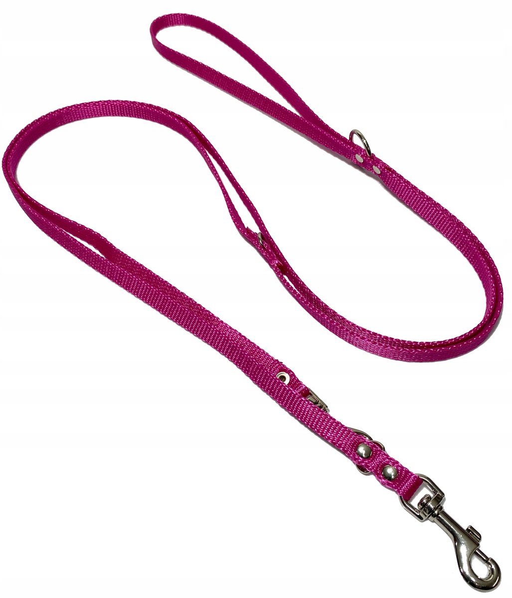 Verstelbare Hondenlijn 120-205 cm / 10 mm Breed - Fuchsiaroze