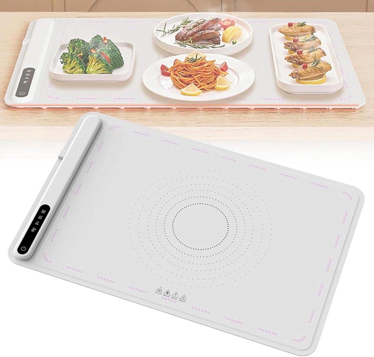 Elektrische warmhoudbak - Voedselverwarmer - Maaltijden warm houden - Opvouwbaar en compact - 61 x 40 cm - Zwart