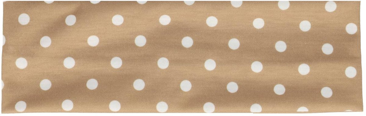 Haarsoires Haarband Stof 7cm – Stippen Print – Jersey – Wit Bruin