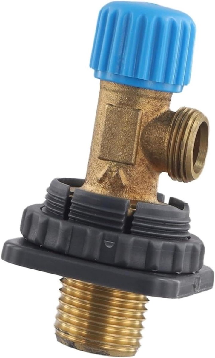 Hoekstopkraan - Inbouwreservoir kraan - Sanitair reparatie - Massief messing - G3/8 - Grijs blauw