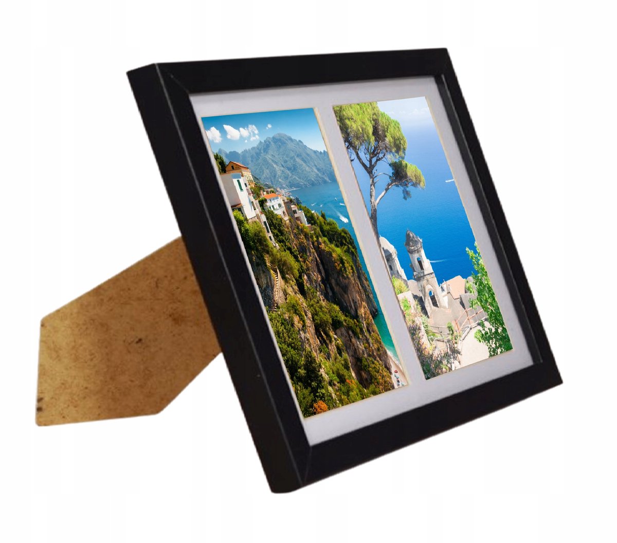 BD art Fotolijst 17x23cm Zwart voor 2 Foto's 10x15cm met Passe-partout