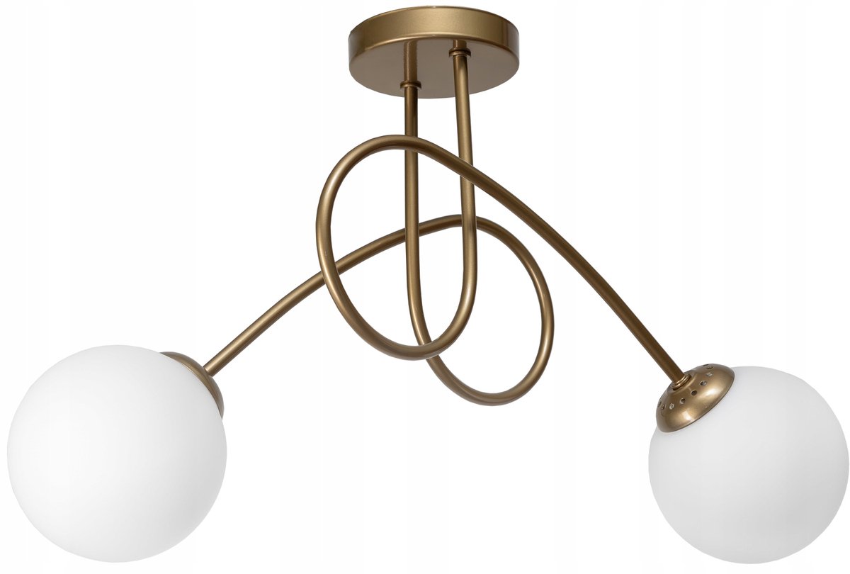 Moderne Plafondlamp Goud Wit Bollen Loft Stijl E27