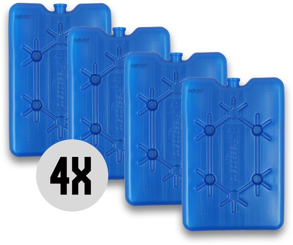 DULA platte koelelementen voor koelbox en koeltas - Freezeboard blauw plat - 4 stuks - 200 gram - 11 x 16.5 x 1.5 cm