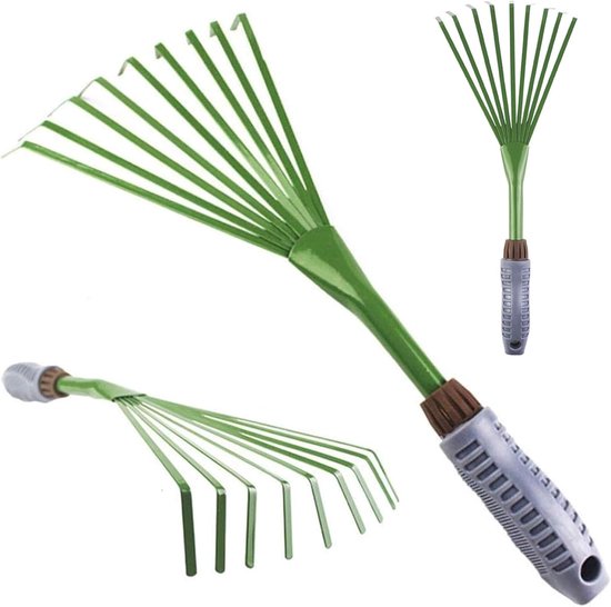 Tuinhark - Bladhark - Bladeren Verzamelen - 9 Flexibele Tanden - 39 cm - Zwart — afbeelding 2