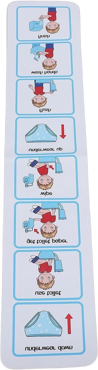 Zindelijkheidstrainingsschema - Visueel schema - Kinderen trainen - Stap voor stap - 100 x 25 cm - Multicolor