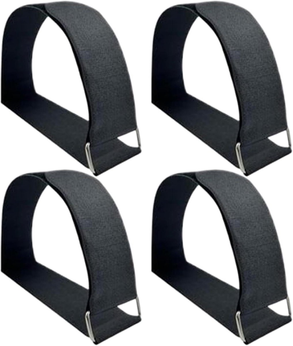 Pedalbanden - Fietstrainer banden - Thuis sporten - Anti-slip textuur - 4 stuks - Zwart
