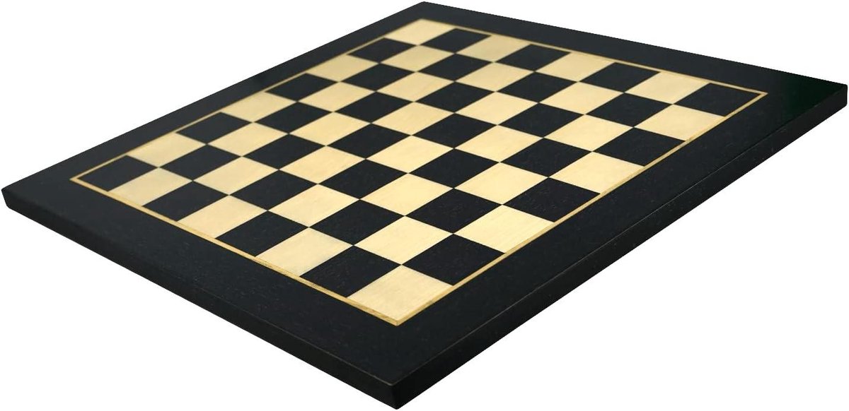 Schaakbord Hout - Speelbord - Strategisch Spel - Handgemaakt Design - 508 cm - Zwart