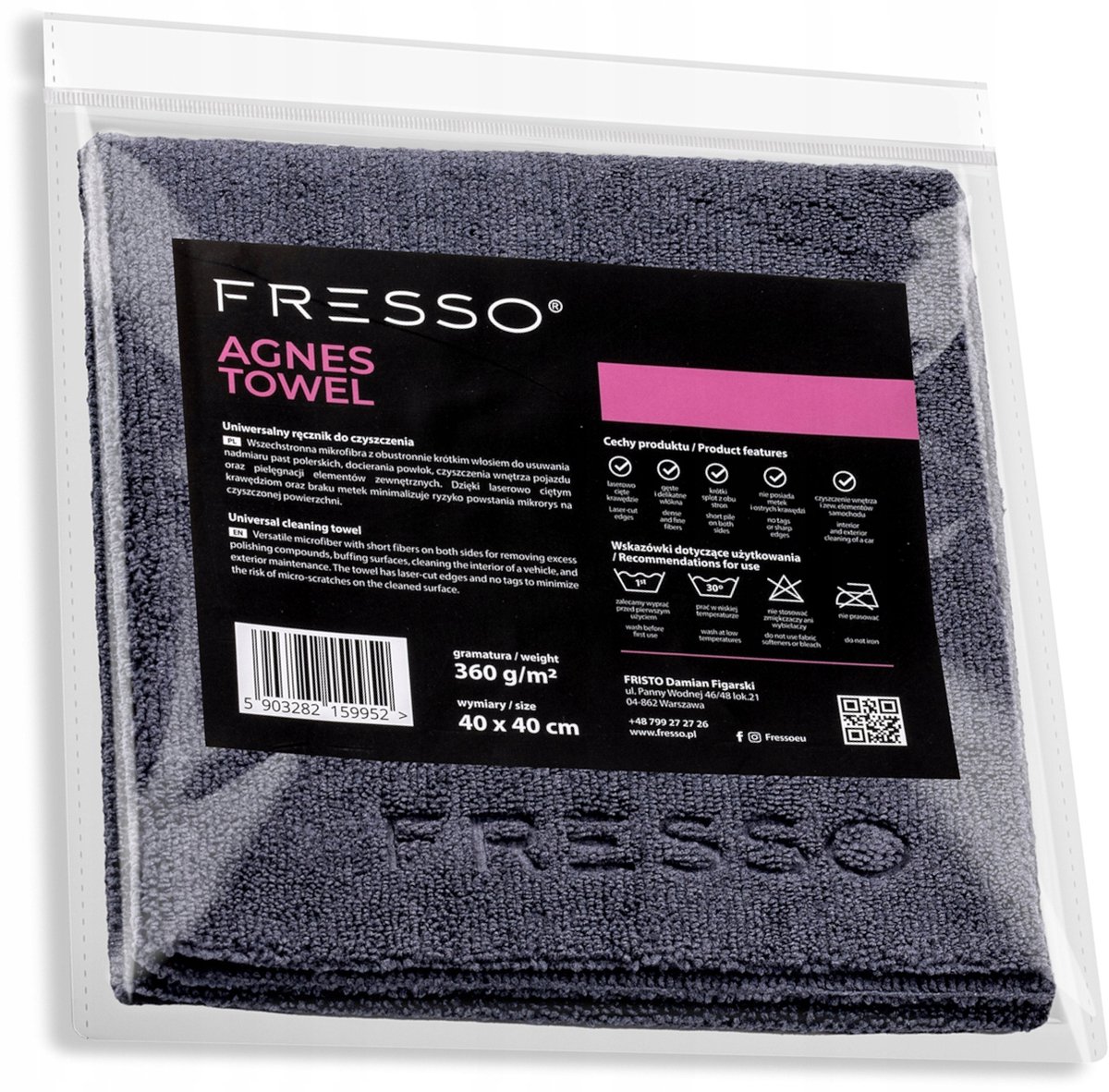 Fresso - Agnes Microvezeldoek - 40x40 - Autoverzorgingsdoek - Interieur en Exterieur