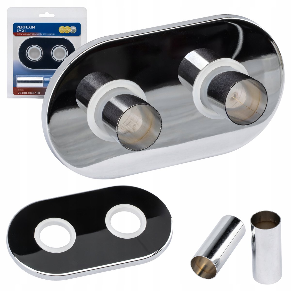 Ovale rozet en chromen hoezen - Decoratieve verbindingsafdekking