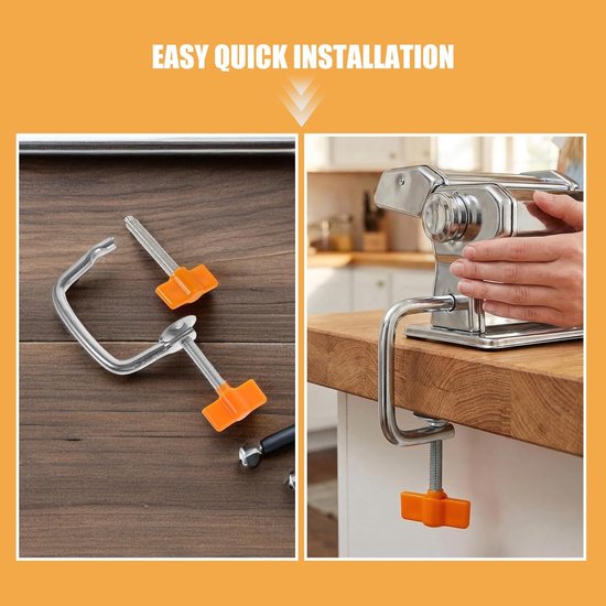 Pastamachine Klemmen - Reparatieset - Thuis Pasta Maken - Universele Compatibiliteit - 2 Sets - Oranje — afbeelding 2