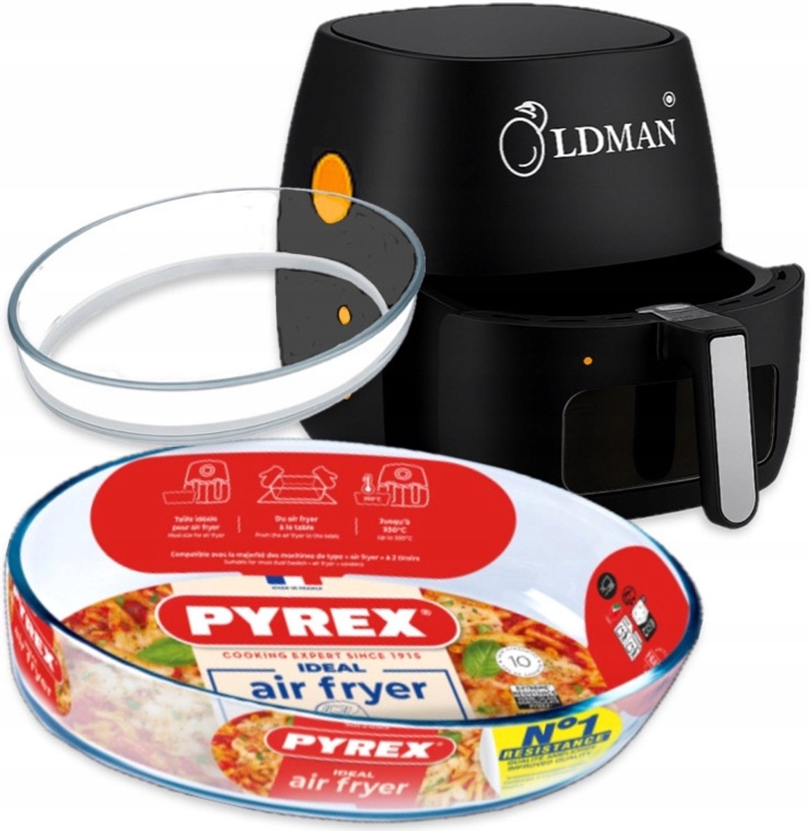 Glazen Airfryer Bakvormen Pyrex Ovaal 21x13 cm - Hittebestendig