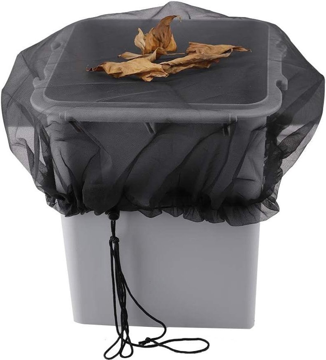 Regenton Netten - Vat Covers - Tuin Onderhoud - Met Trekkoord - 95 cm Diameter - Zwart