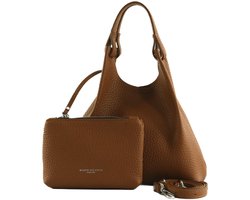 GIANNI CHIARINI Leren handtas schoudertas Dua Handbag Noce bruine