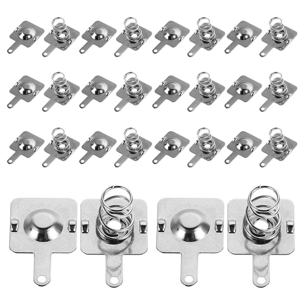 Batterijveercontacten - Veerplaten batterijen - Elektronica Reparatie - Hoge Geleidbaarheid - 30 Sets - Zilver