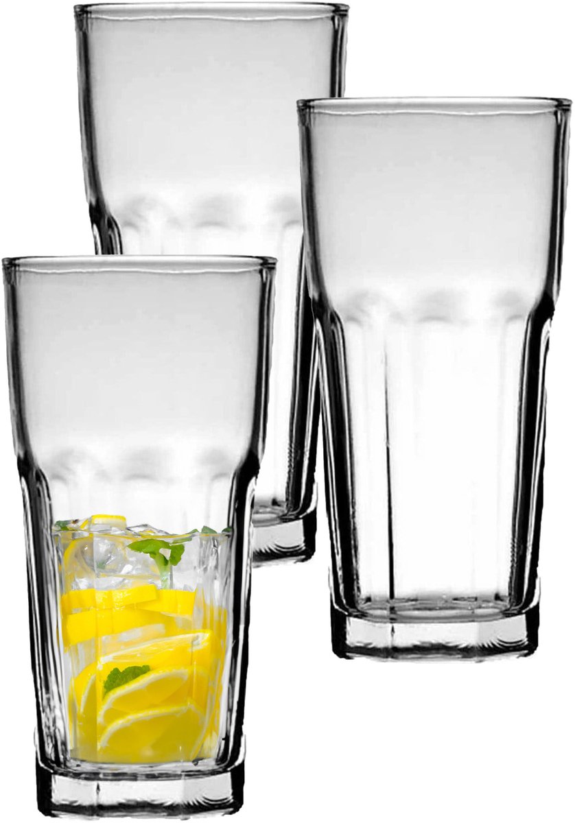 Uniglass Waterglas Marocco - 325 ml - waterglazen 6x stuks - longdrink glazen - glas - H14,2 x D7,75 cm