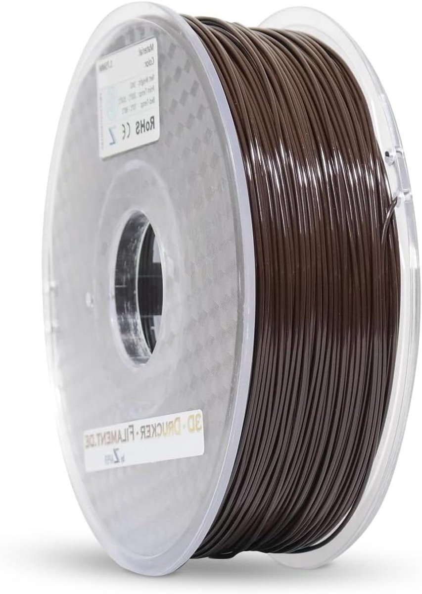 3D Printer Filament - 3D Print Materiaal - Grote Prints Maken - Bijna Geen Kromtrekken - 285mm 1kg - Donkerbruin